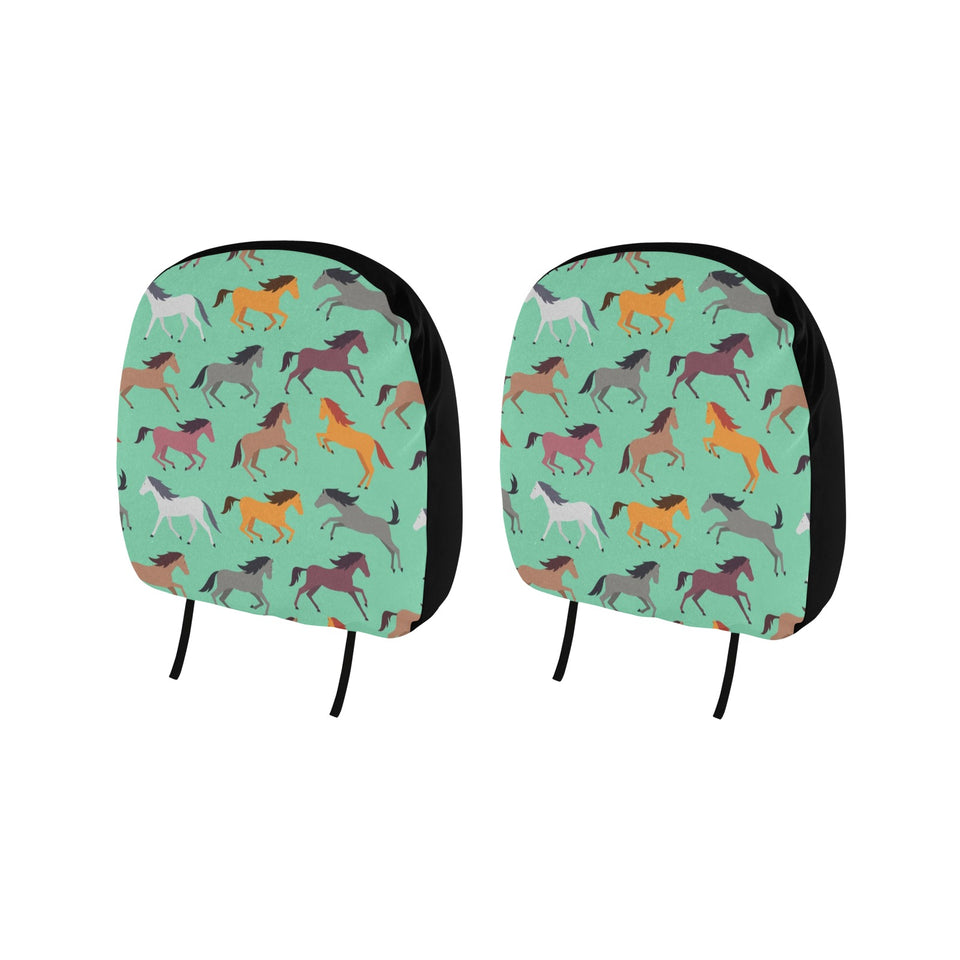 Colorful horses pattern Car Headrest Cover