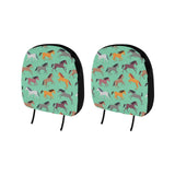 Colorful horses pattern Car Headrest Cover