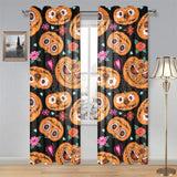 Pumpkin flowers spiderweb Halloween theme Gauze Curtain