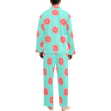 Grapefruit green background Men's Long Pajama Set