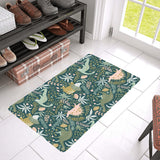 dinosaurs tropical leaves flower pattern Doormat