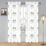 Cute Siberian Husky pattern Gauze Curtain