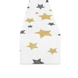 hand drawn gold black star pattern Table Runner