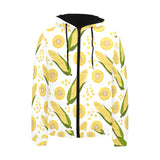 Corn Pattern Print Design 05 Men's Padded Hooded Jacket