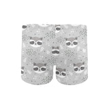 Cute raccoons leaves dot Men's Swimming Trunks