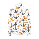 Clown Fish Pattern Print Design 02 Men's Padded Hooded Jacket