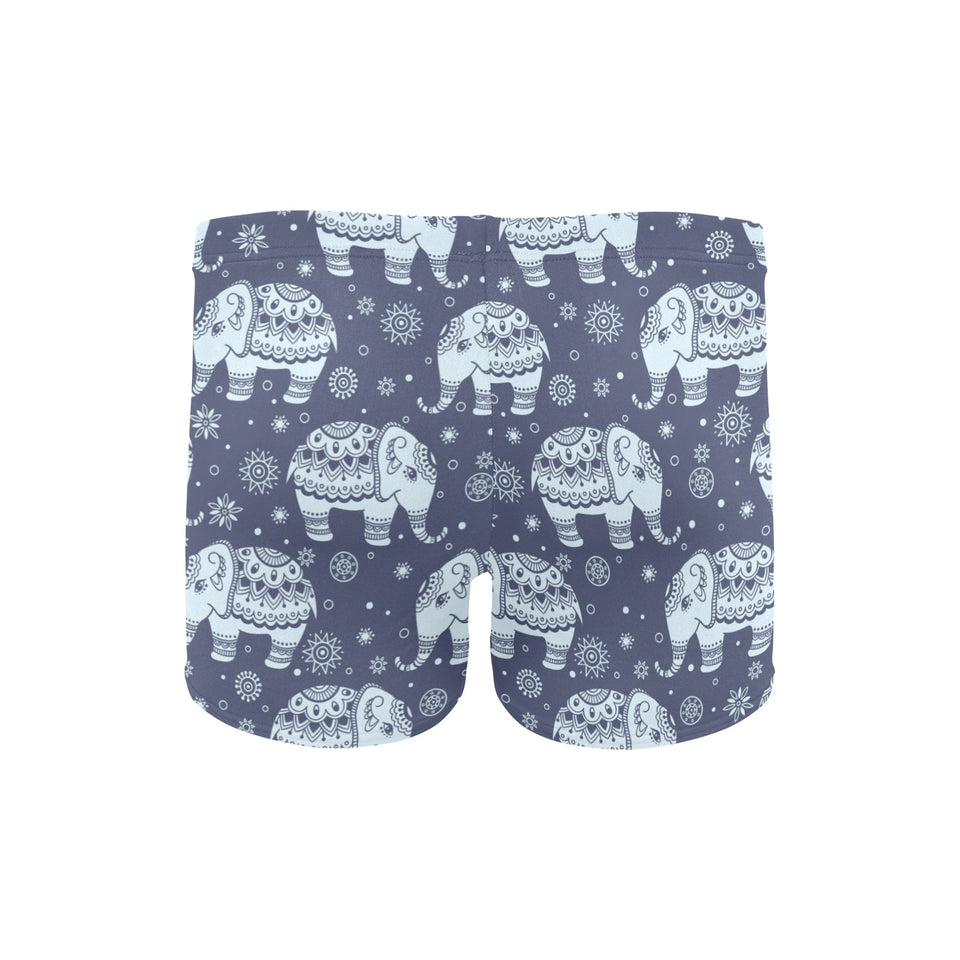 Elephant tribal design pattern Men's Swimming Trunks