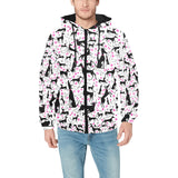 Greyhound Pattern Print Design 02 Men's Padded Hooded Jacket