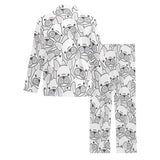 Cute french bulldog head pattern Men's Long Pajama Set