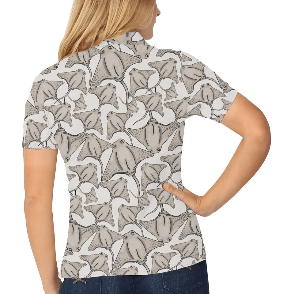 Stingray Pattern Print Design 05 Women's All Over Print Polo Shirt