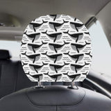Black whale pattern Car Headrest Cover