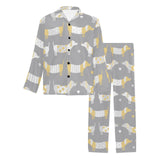 Cute dachshund dog pattern Men's Long Pajama Set