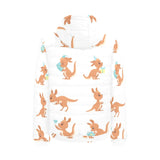 Cute Kangaroo pattern Men's Padded Hooded Jacket