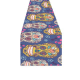 Sugar skull flower pattern Table Runner