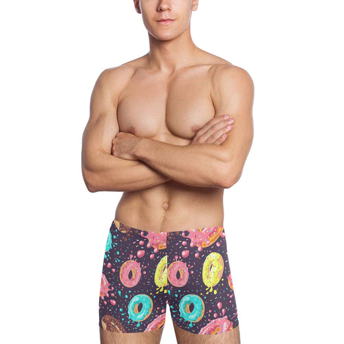 Colorful donut glaze pattern Men's Swimming Trunks