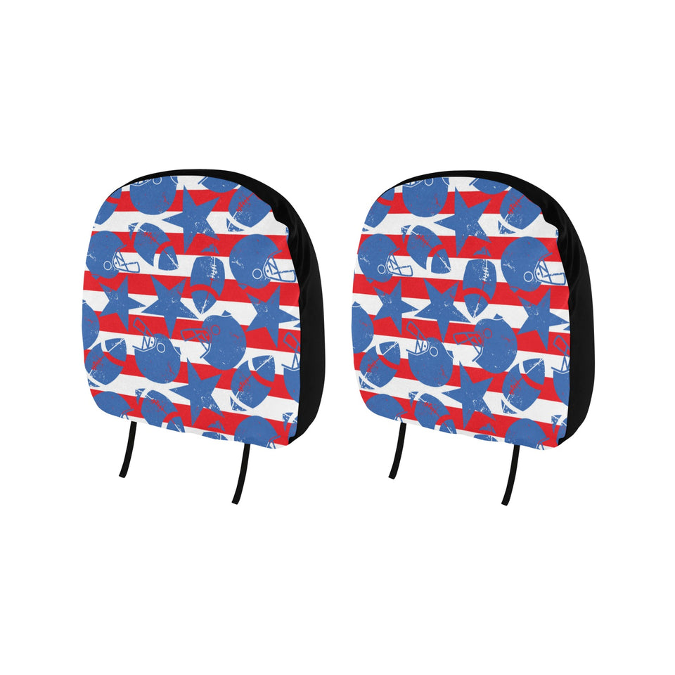 American football ball star stripes pattern Car Headrest Cover