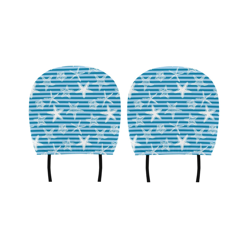 Starfish blue blackground Car Headrest Cover