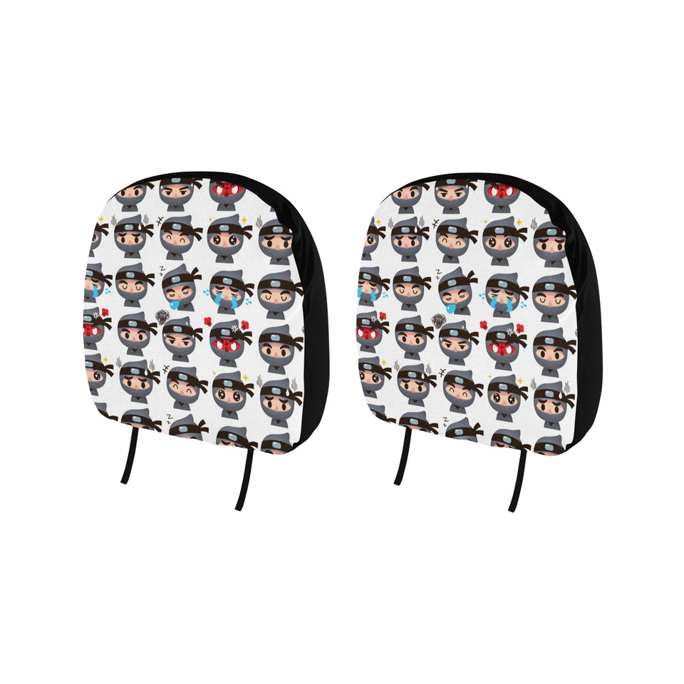 Cute ninja design pattern Car Headrest Cover