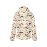 Mustache Beard Pattern Print Design 03 Women's Padded Hooded Jacket