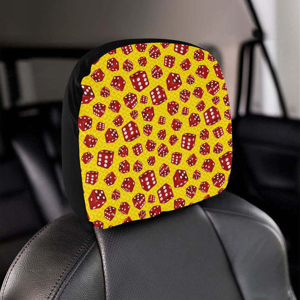 Dice Pattern Print Design 04 Car Headrest Cover
