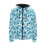 Hibiscus Pattern Print Design 04 Men's Padded Hooded Jacket