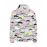 Mustache Beard Pattern Print Design 02 Men's Padded Hooded Jacket