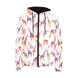 Giraffe Pattern Print Design 02 Men's Padded Hooded Jacket