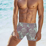 Spider web cobweb design color pattern Men's Swimming Trunks