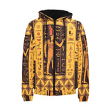 Egypt Hieroglyphics Pattern Print Design 05 Men's Padded Hooded Jacket
