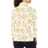 hand drawn onion pattern Women's Long Sleeve Polo Shirt