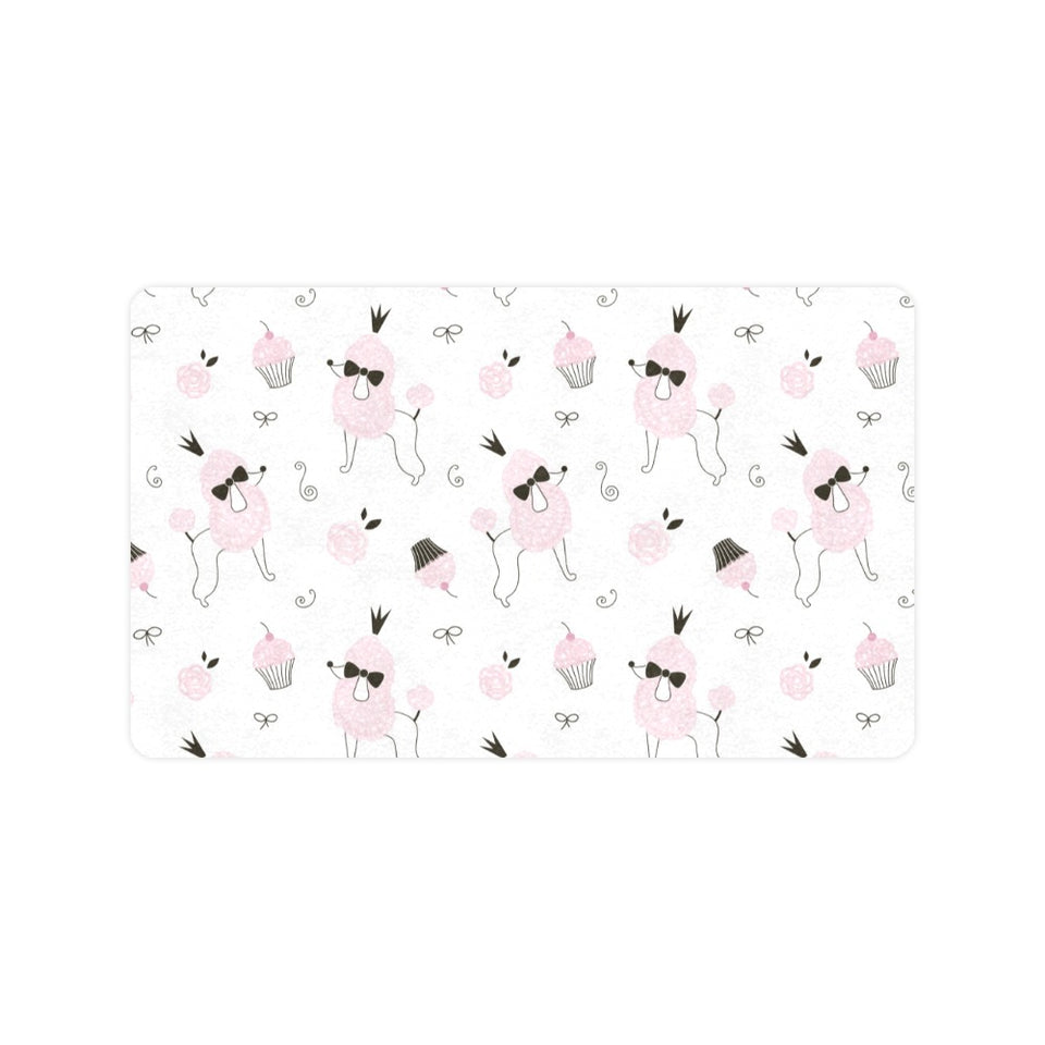 Poodle dog rose cake pattern Doormat