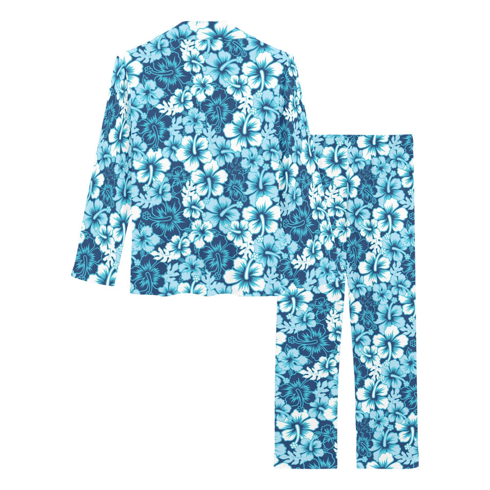 Hibiscus Pattern Print Design 03 Women's Long Pajama Set