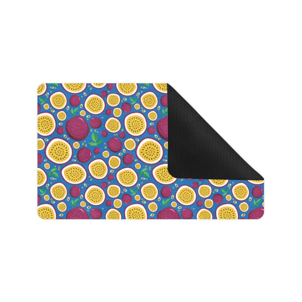 Passion fruit blue background Doormat