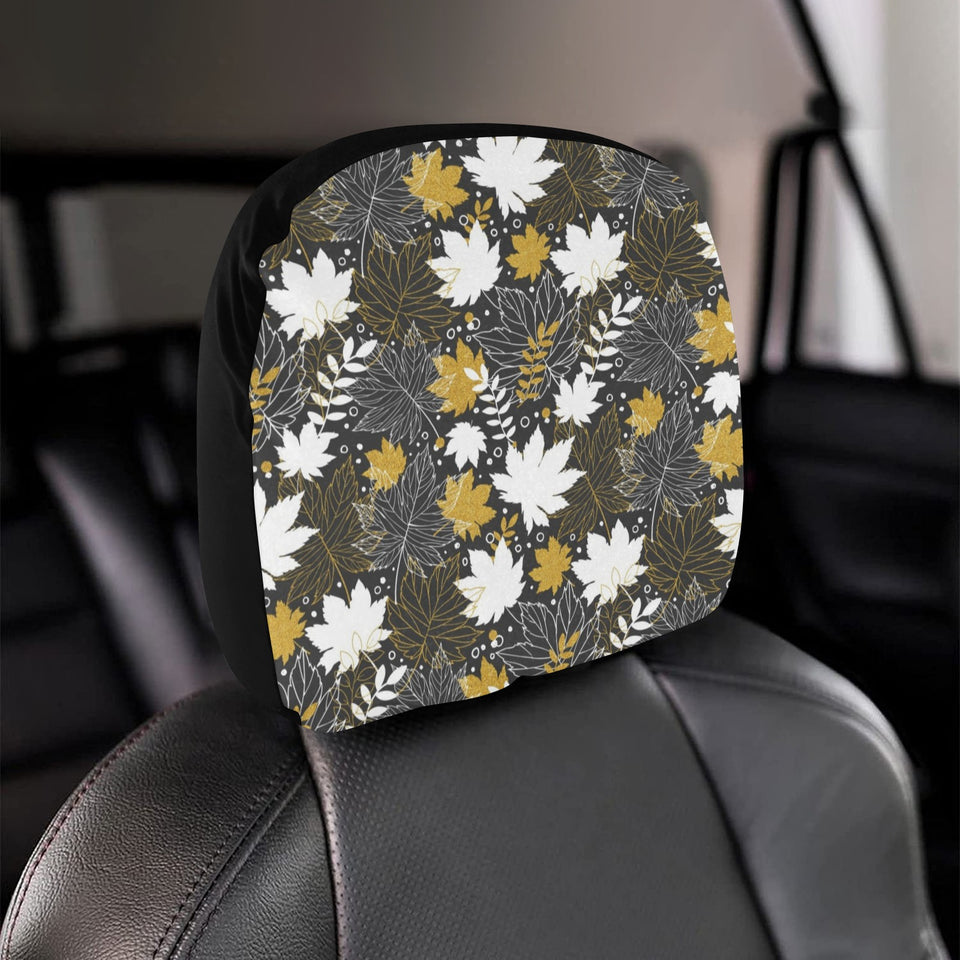 Beautiful gold autumn maple leaf pattern Car Headrest Cover
