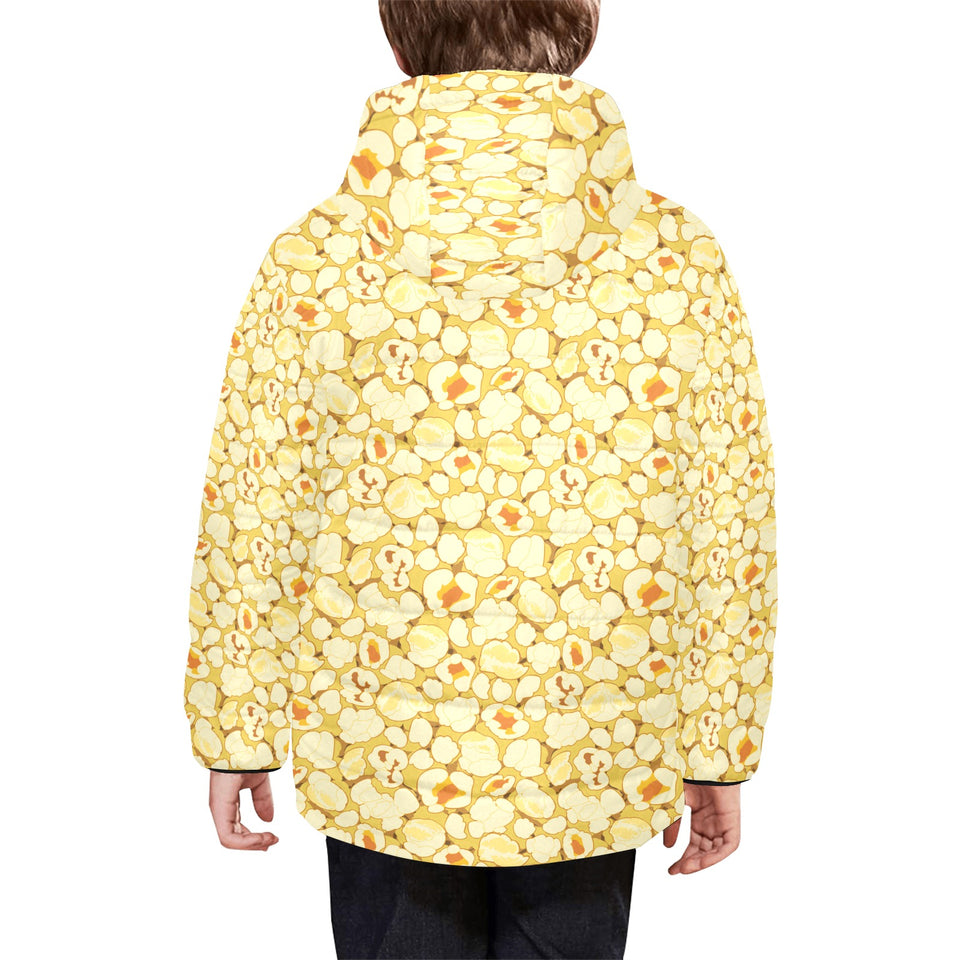 Popcorn Pattern Print Design 04 Kids' Boys' Girls' Padded Hooded Jacket