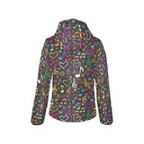 Music Notes Pattern Print Design 02 Women's Padded Hooded Jacket