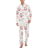 Daruma japanese wooden doll cherry blossom flower Men's Long Pajama Set