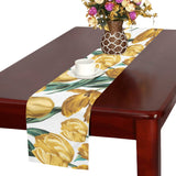 yellow tulips pattern Table Runner