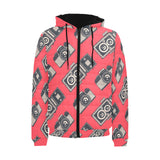 Camera Pattern Print Design 05 Men's Padded Hooded Jacket
