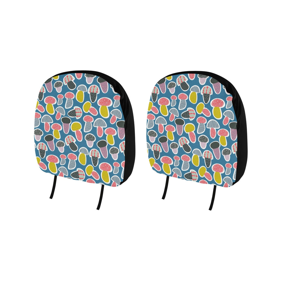 Colorful mushroom design pattern Car Headrest Cover