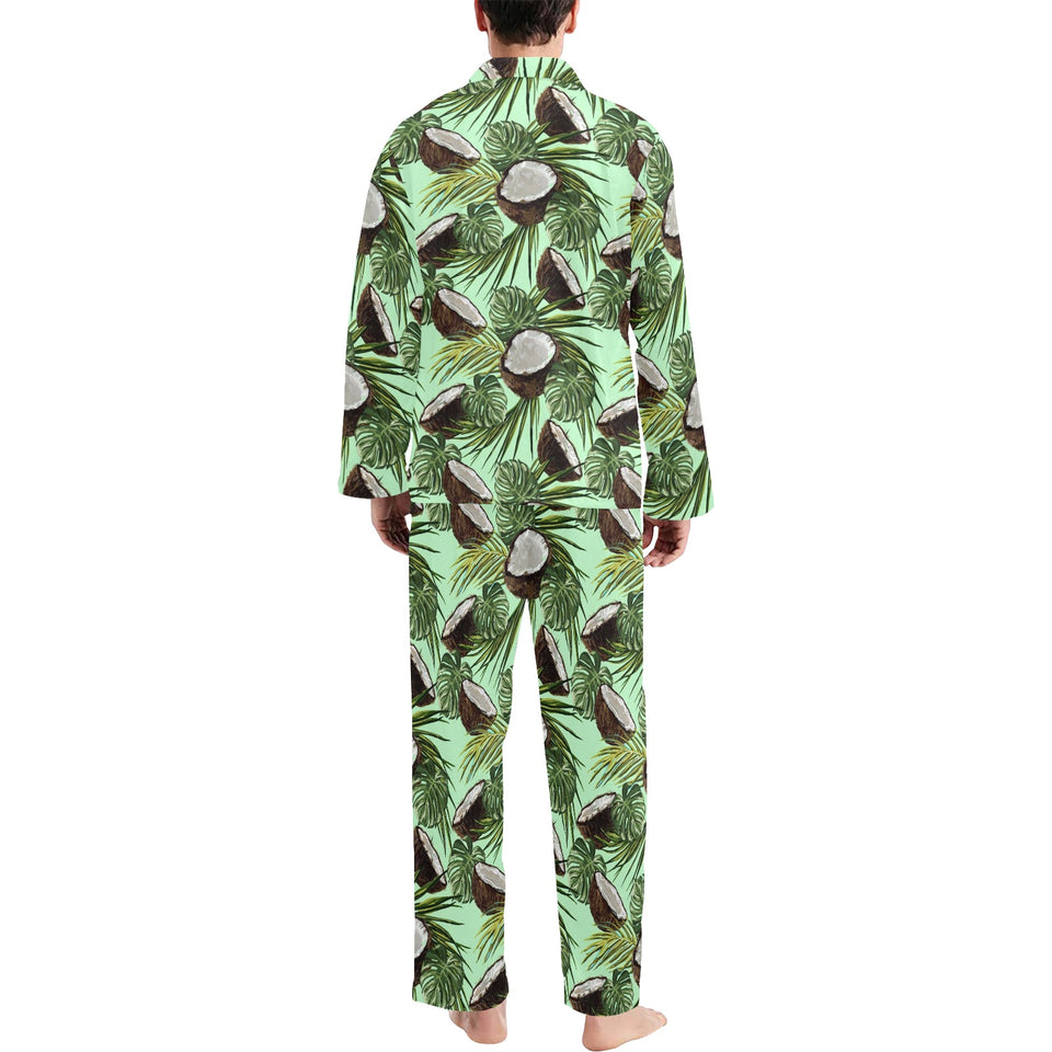Coconut Pattern Print Design 02 Men's Long Pajama Set