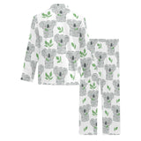 Hand drawn Koala leaves pattern Men's Long Pajama Set