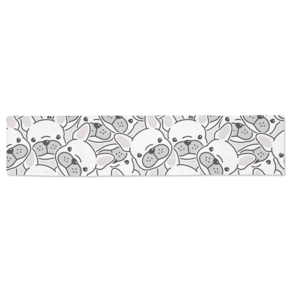Cute french bulldog head pattern Table Runner