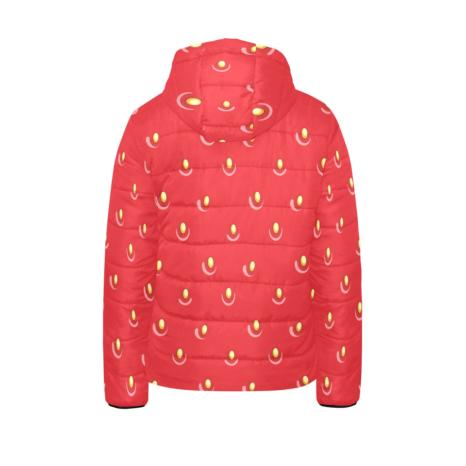 strawberry texture skin pattern Kids' Boys' Girls' Padded Hooded Jacket