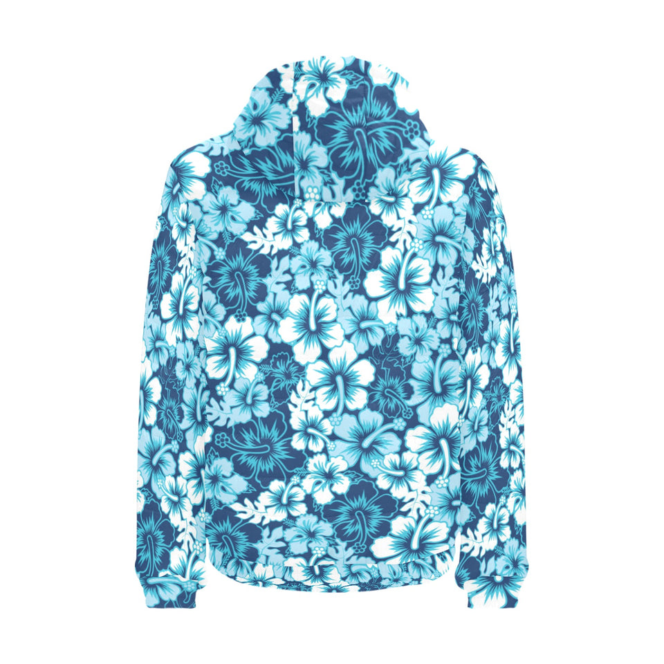 Hibiscus Pattern Print Design 03 Men's Padded Hooded Jacket