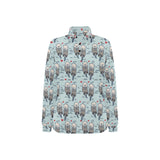 Lovely Sea Otter Pattern Women's Long Sleeve Polo Shirt