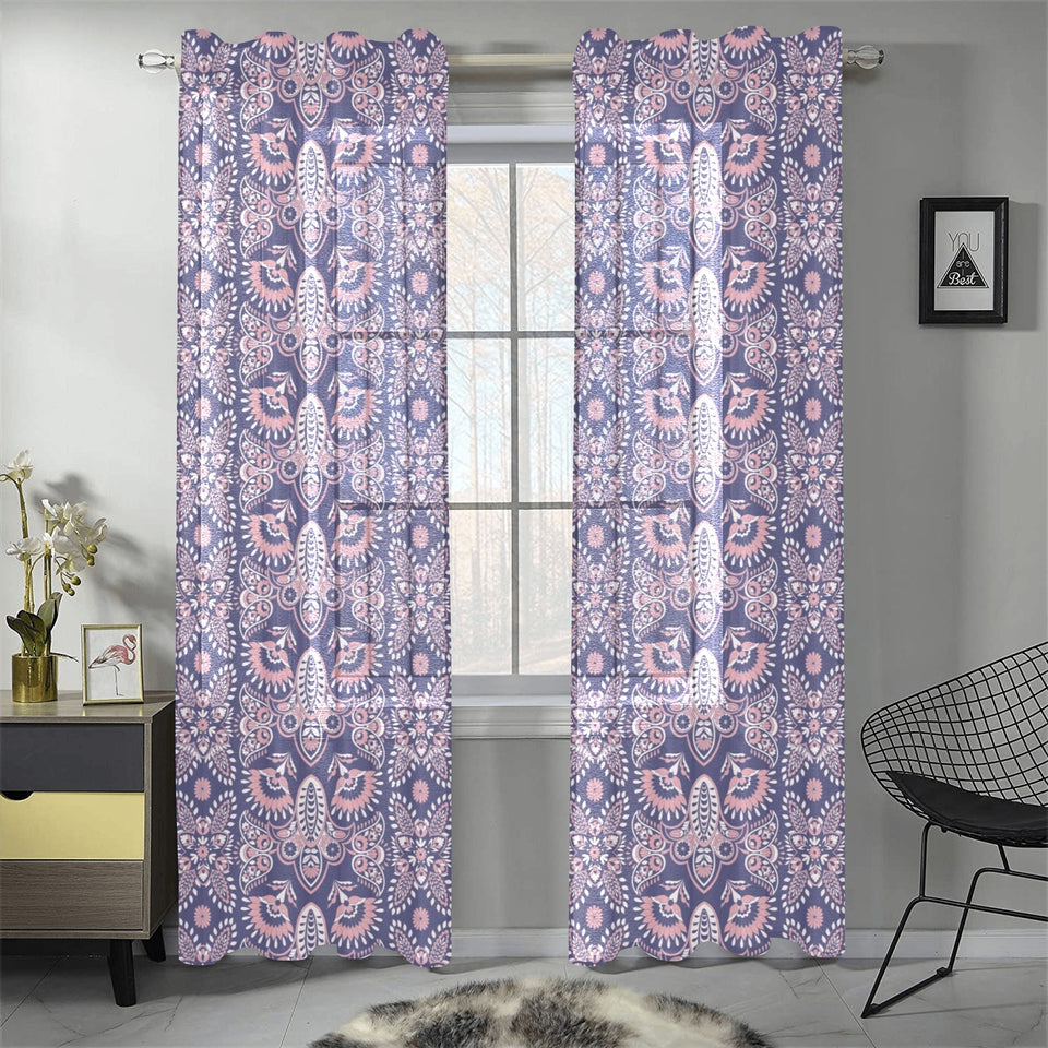 Indian Batik Style pattern Gauze Curtain