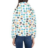 Math Pattern Print Design 05 Women's Padded Hooded Jacket