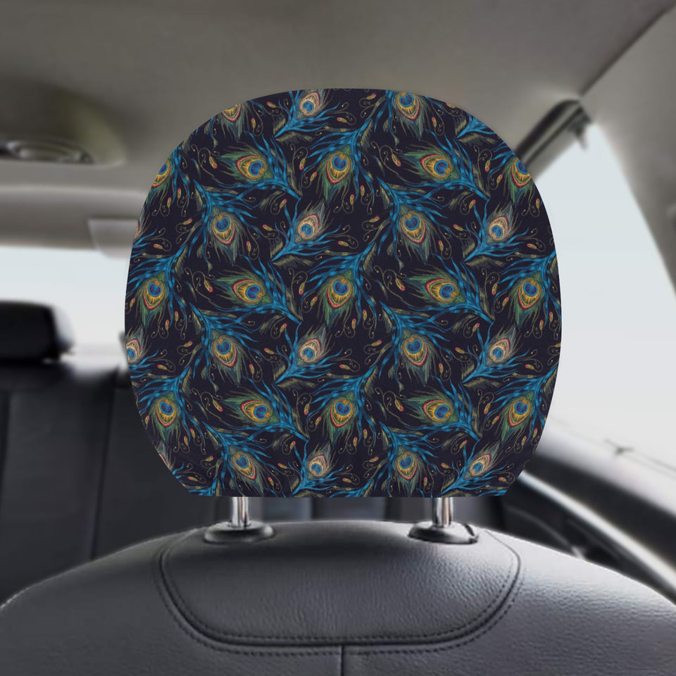 Beautiful peacock feather pattern Car Headrest Cover