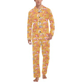 Camper Van Pattern Print Design 04 Men's Long Pajama Set